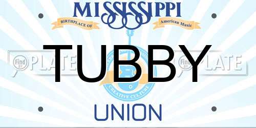 TUBBY Mississippi License Plate