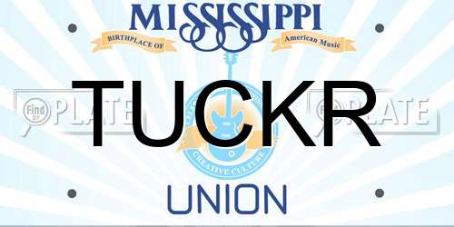 TUCKR Mississippi License Plate