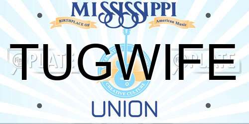 TUGWIFE Mississippi License Plate