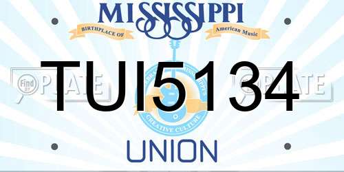 TUI5134 Mississippi License Plate