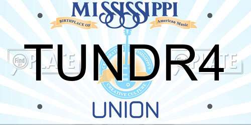 TUNDR4 Mississippi License Plate