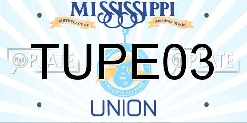 TUPE03 Mississippi License Plate