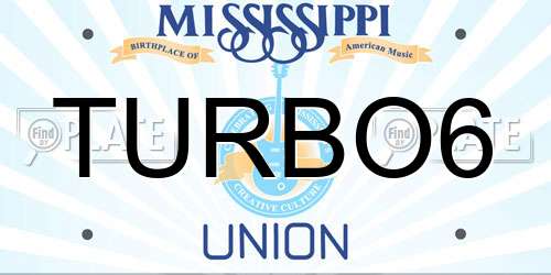 TURBO6 Mississippi License Plate