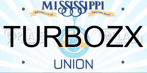 TURBOZX Mississippi License Plate