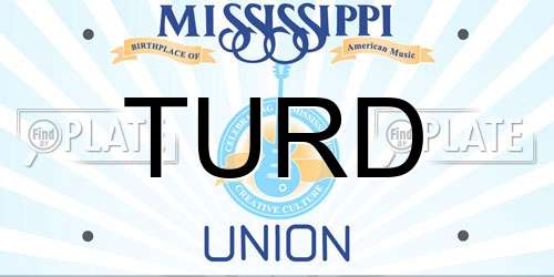 TURD Mississippi License Plate