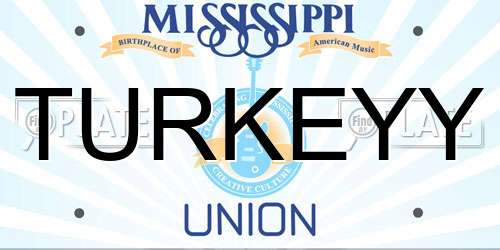 TURKEYY Mississippi License Plate