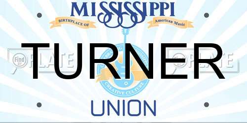 TURNER Mississippi License Plate
