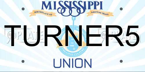 TURNER5 Mississippi License Plate
