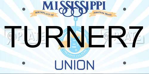 TURNER7 Mississippi License Plate