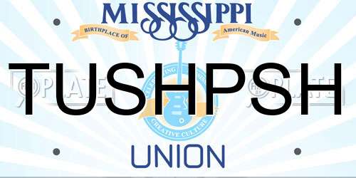 TUSHPSH Mississippi License Plate