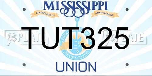 TUT325 Mississippi License Plate