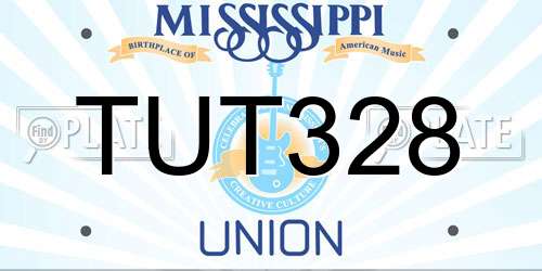 TUT328 Mississippi License Plate