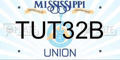 TUT32B Mississippi License Plate