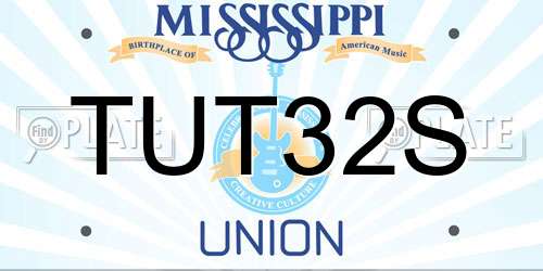 TUT32S Mississippi License Plate