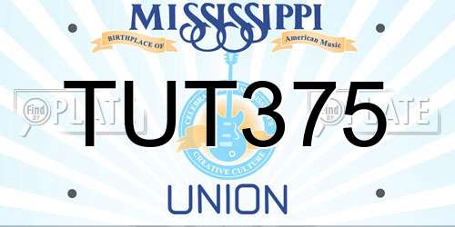 TUT375 Mississippi License Plate