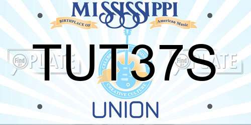 TUT37S Mississippi License Plate