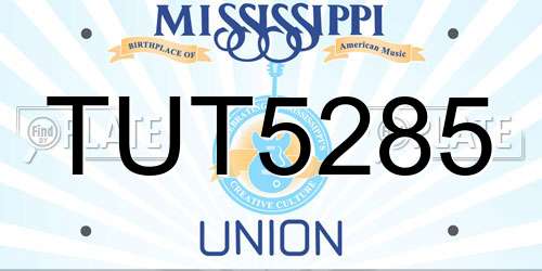 TUT5285 Mississippi License Plate