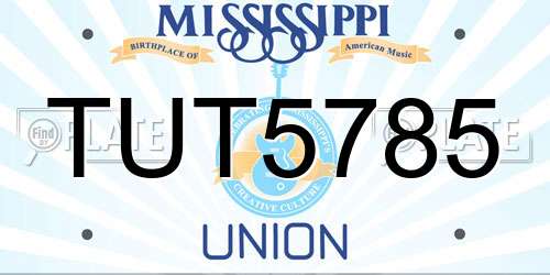 TUT5785 Mississippi License Plate