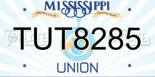 TUT8285 Mississippi License Plate