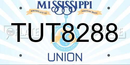 TUT8288 Mississippi License Plate