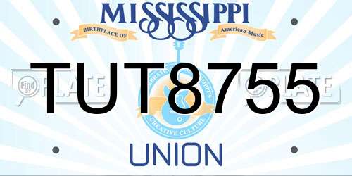 TUT8755 Mississippi License Plate