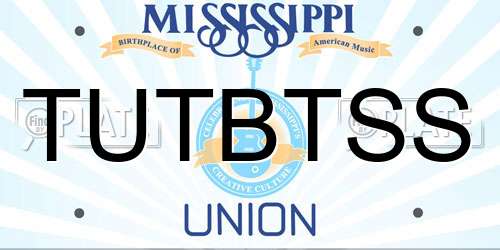 TUTBTSS Mississippi License Plate