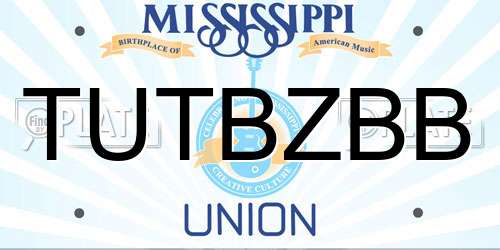 TUTBZBB Mississippi License Plate