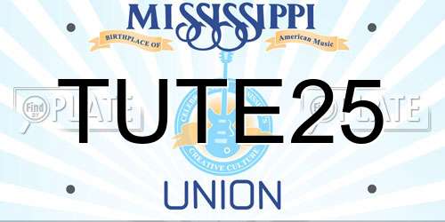 TUTE25 Mississippi License Plate