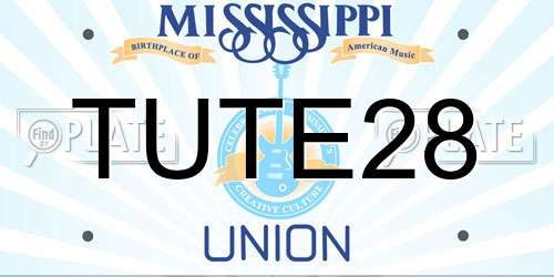 TUTE28 Mississippi License Plate