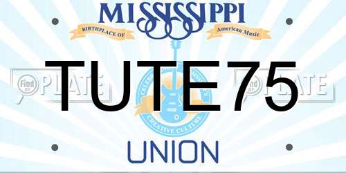 TUTE75 Mississippi License Plate