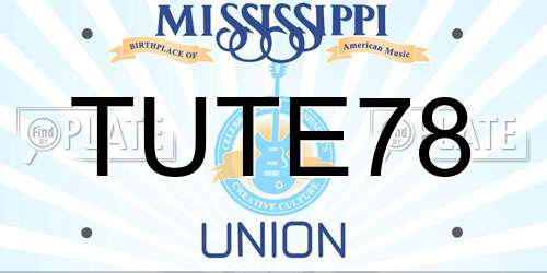 TUTE78 Mississippi License Plate