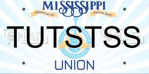 TUTSTSS Mississippi License Plate