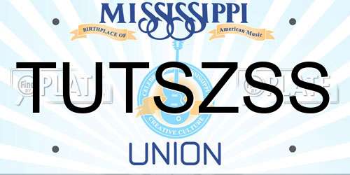 TUTSZSS Mississippi License Plate