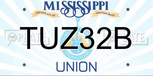 TUZ32B Mississippi License Plate