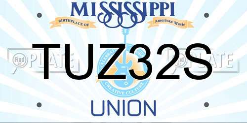 TUZ32S Mississippi License Plate