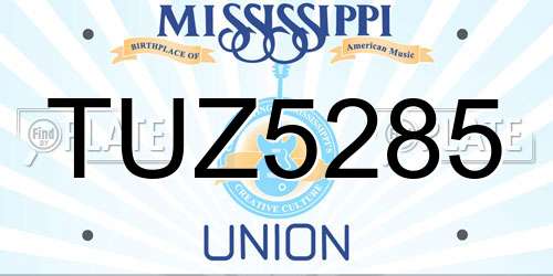TUZ5285 Mississippi License Plate