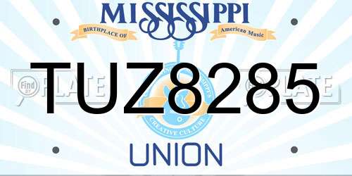 TUZ8285 Mississippi License Plate