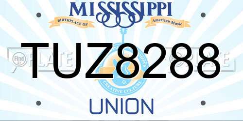 TUZ8288 Mississippi License Plate