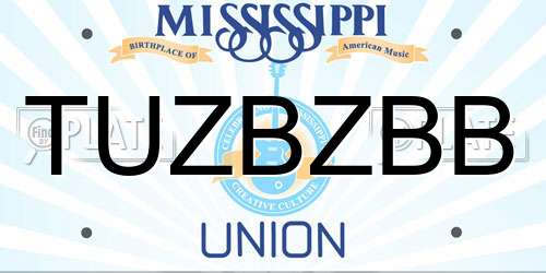 TUZBZBB Mississippi License Plate