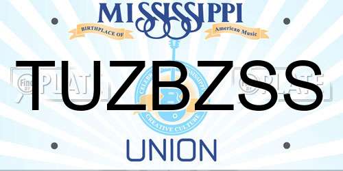 TUZBZSS Mississippi License Plate