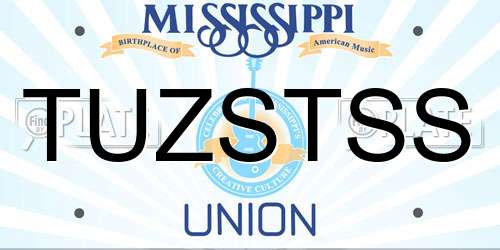 TUZSTSS Mississippi License Plate