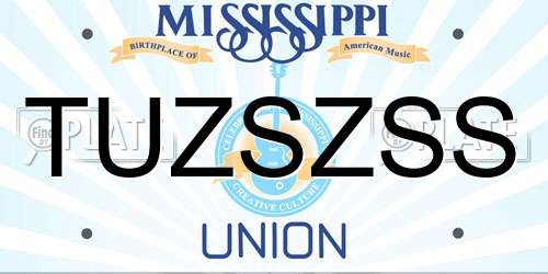 TUZSZSS Mississippi License Plate