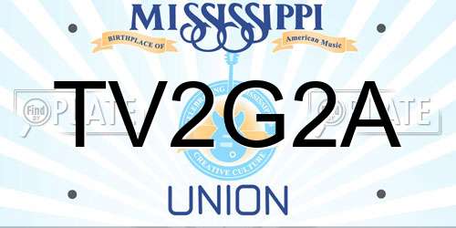 TV2G2A Mississippi License Plate