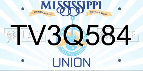 TV3Q584 Mississippi License Plate