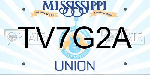 TV7G2A Mississippi License Plate