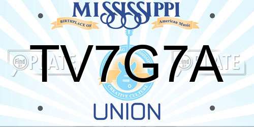 TV7G7A Mississippi License Plate