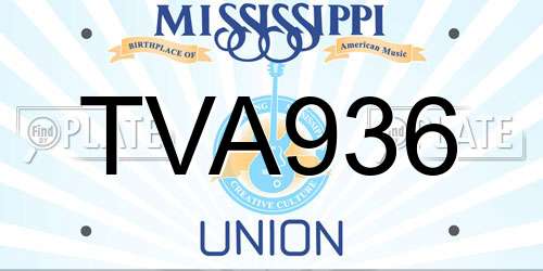 TVA936 Mississippi License Plate