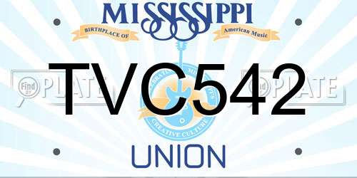 TVC542 Mississippi License Plate