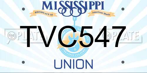 TVC547 Mississippi License Plate