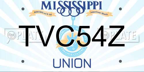TVC54Z Mississippi License Plate